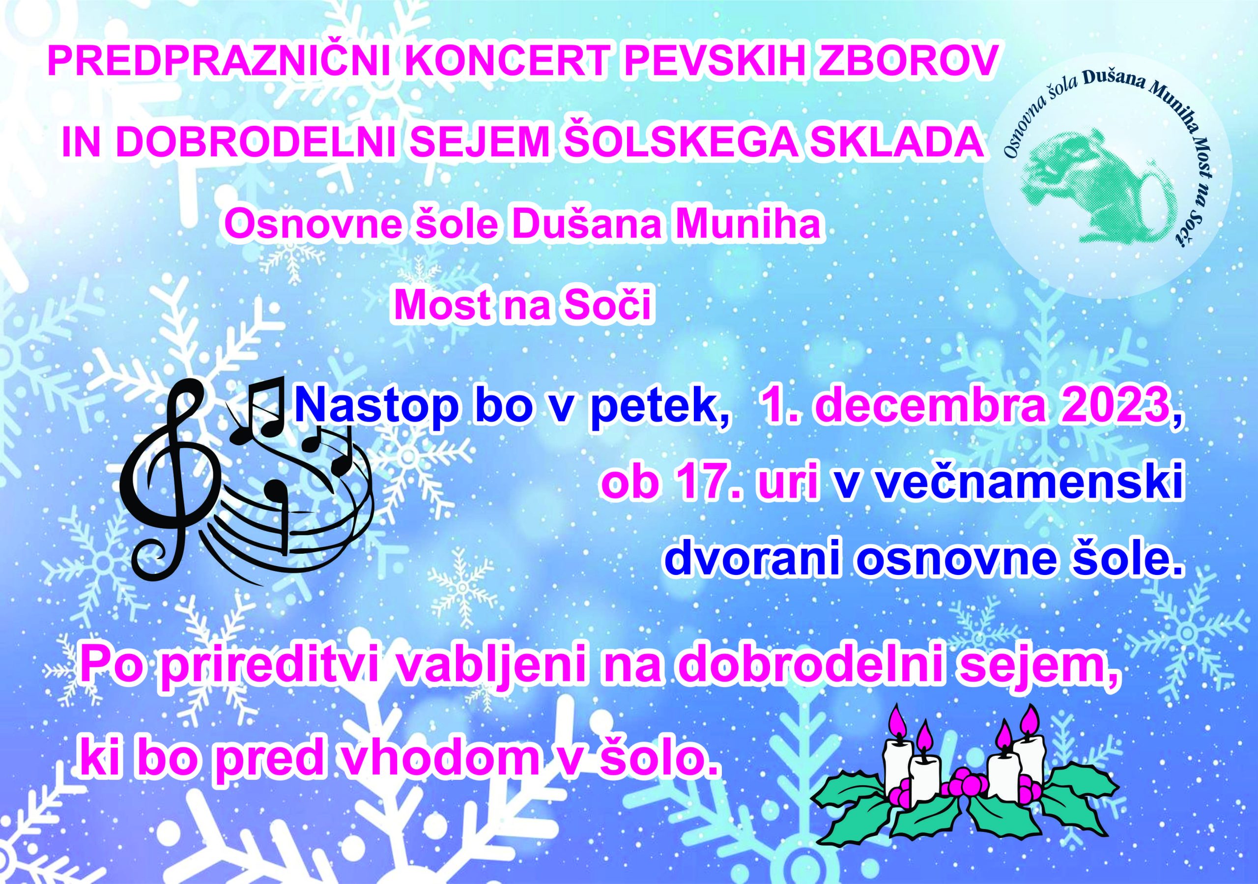 plakat prednovoletni koncert in sejem S
